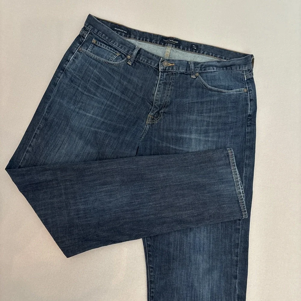 LUCKY BRAND 40x34‎ 410 athletic Slim Men's Dark Wash Jeans EXCELLENT Fast Ship